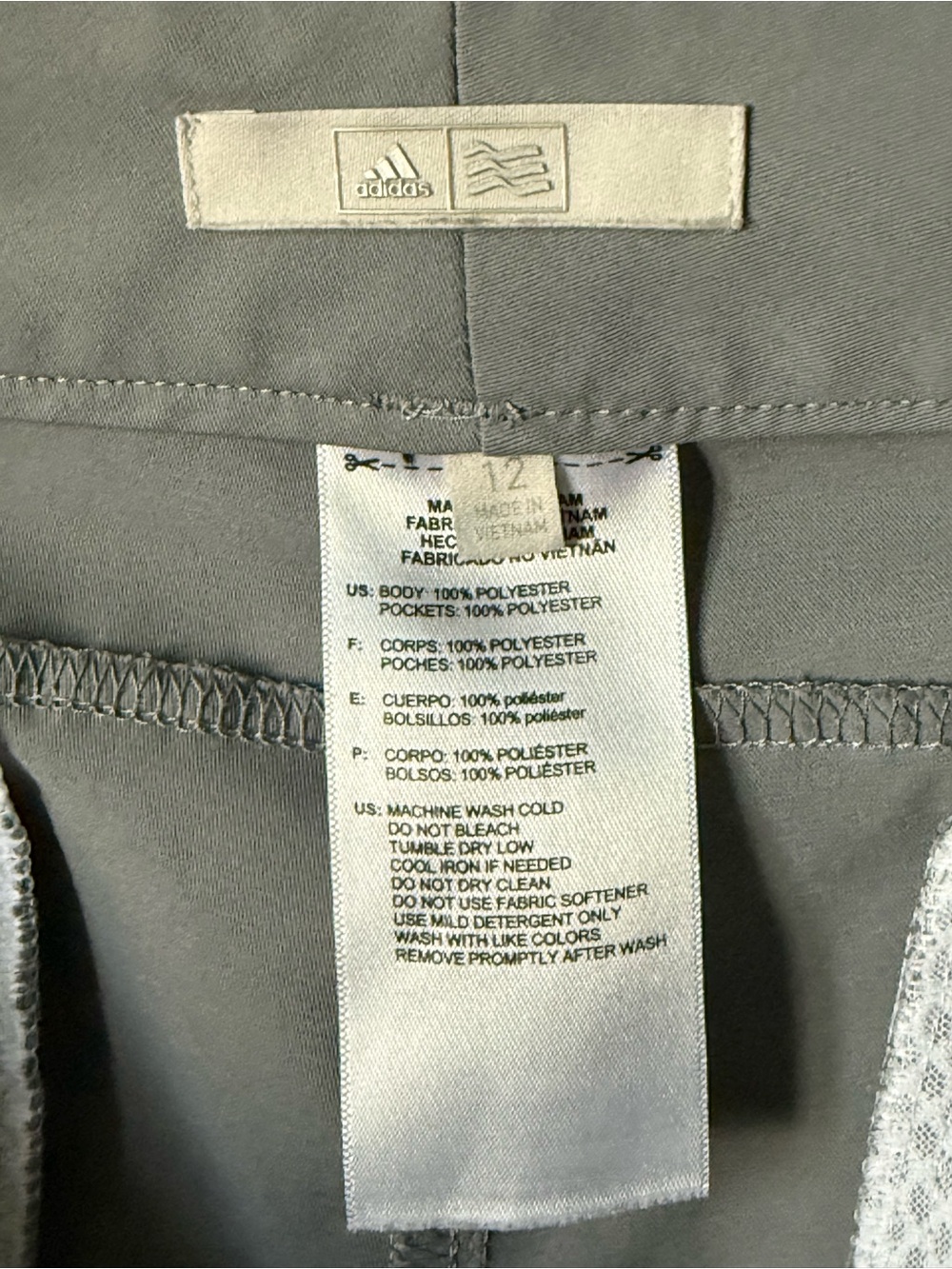 adidas Women's Gray Athletic Shorts with Snap Front - Picture 4 of 4